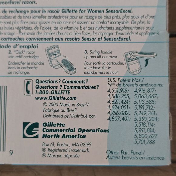 Gillette For Women Sensor Excel 5 Refill Cartridges Botanical Oils & Aloe NOS - Picture 4 of 7